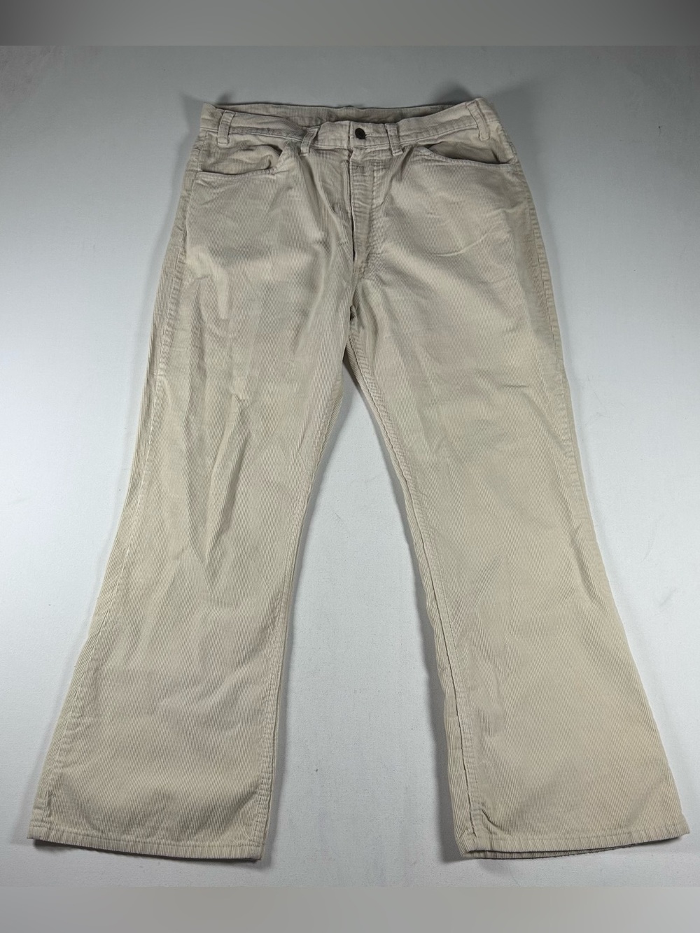 Vintage Levi’s Corduroy Pants Men’s Size 34x28 White Flare Leg 70s